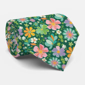 Pastel Wildflowers In Pink Purple Orange And Green ネクタイ (ロール)