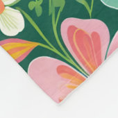 Pastel Wildflowers In Pink Purple Orange And Green フリースブランケット (角)