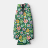 Pastel Wildflowers In Pink Purple Orange And Green ボトルクーラー (裏面)