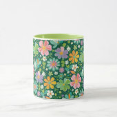 Pastel Wildflowers In Pink Purple Orange And Green マグカップ (中央)
