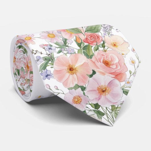 Pastel wildflowers neck tie ネクタイ (ロール)