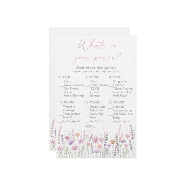 Pastel Wildflowers What's In Your Purse Game (正面/裏面インサイチュ)