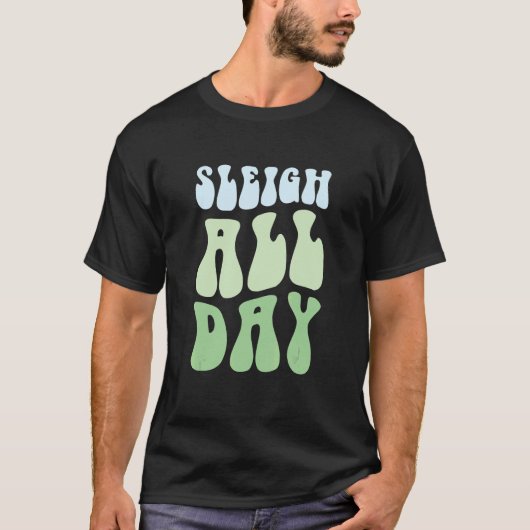 Pastel Winter Christmas Sleigh All Day 2 Tシャツ (正面)
