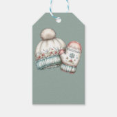 PASTEL WINTER HOLIDAY MITTENS AND HAT ギフトタグ (正面)