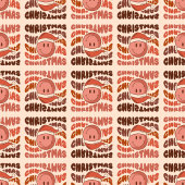 Pastel Xmas Groovy Retro Smiling Emoticons 70th シャワーカーテン