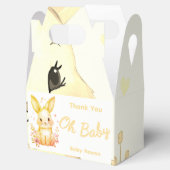 Pastel Yellow Baby Shower Cute Bunny Party Box フェイバーボックス (オープン)