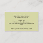 Pastel Yellow Food Fruit Dietician Nutritionist 名刺 (裏面)