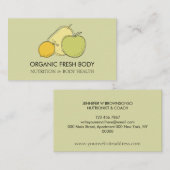 Pastel Yellow Food Fruit Dietician Nutritionist 名刺 (正面/裏面)