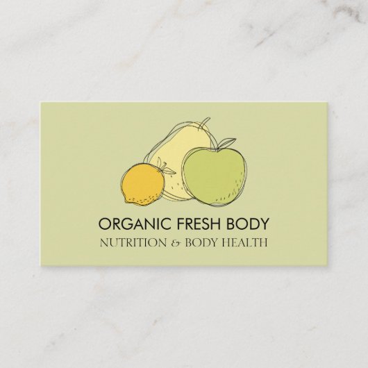 Pastel Yellow Food Fruit Dietician Nutritionist 名刺 (正面)
