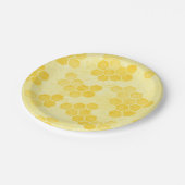 Pastel Yellow Honeycomb Pattern ペーパープレート (アングル)
