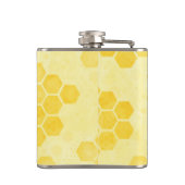 Pastel Yellow Honeycomb Pattern Personalised フラスク (裏面)