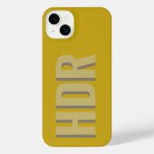 pastel yellow Shades Shadow Monogram modern name iPhoneケース (裏面)