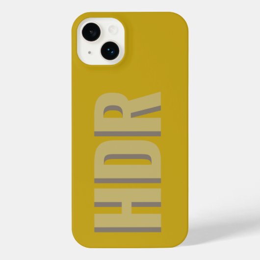 pastel yellow Shades Shadow Monogram modern name iPhoneケース (裏面)
