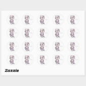 Pastel Yukata Bear - Frilly Purple&Pearl Elegance ラウンドシール (シート)