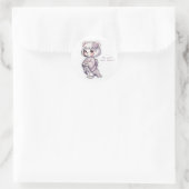 Pastel Yukata Bear - Frilly Purple&Pearl Elegance ラウンドシール (バッグ)