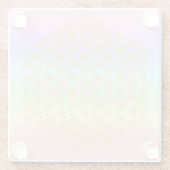 Pastell flower of life Mandala energy ガラスコースター (裏面)