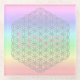 Pastell Silver Mandala Energy  ガラスコースター