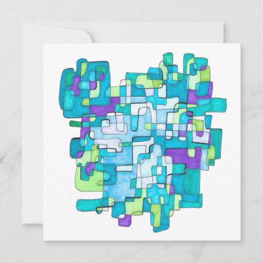 Pastellfarbene Endlose Quadratische Gelassenheit  サンキューカード (正面)