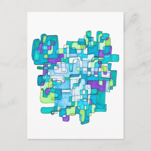 Pastellfarbene Endlose Quadratische Gelassenheit  シーズンポストカード (正面)