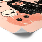 Pasteloween Frida Kahlo Pink Halloween Nursery ポスター (角)