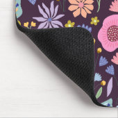 Pastels & Dark Plum Floral Pattern Name Mouse Pad マウスパッド (コーナー)