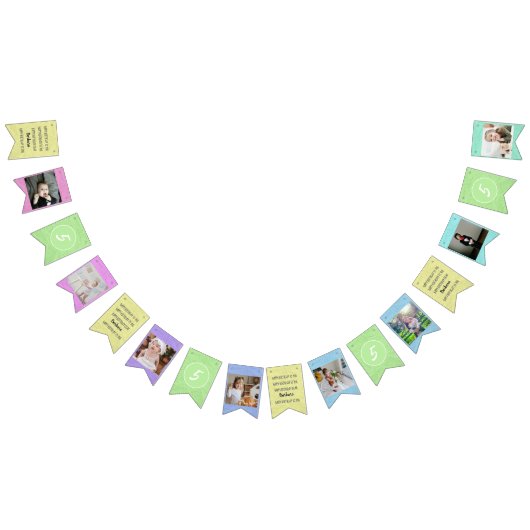 Pastels Happy Birthday to You Any Age 8 Photos バンティングフラッグ (全)