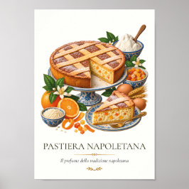 Pastiera Napoletana – Vintage Italian Dessert ポスター
