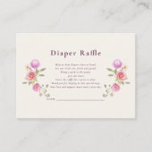 Pastle floral Diaper Raffle Baby Shower エンクロージャーカード (正面)