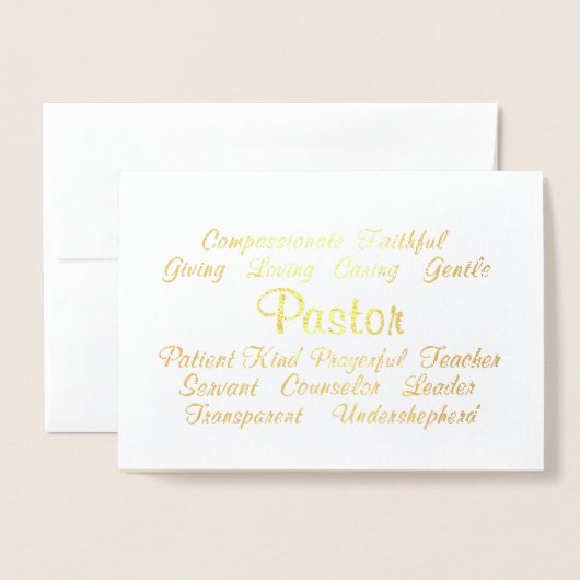 Pastorありがとう 箔カード (封筒付き正面)