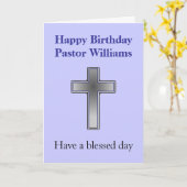 Pastor用のカスタマイズ可能な誕生日カード カード (黄色い花)