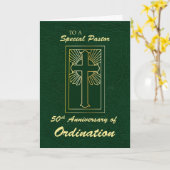 Pastor 50th Anniversary of Ordination Green Lead カード (黄色い花)