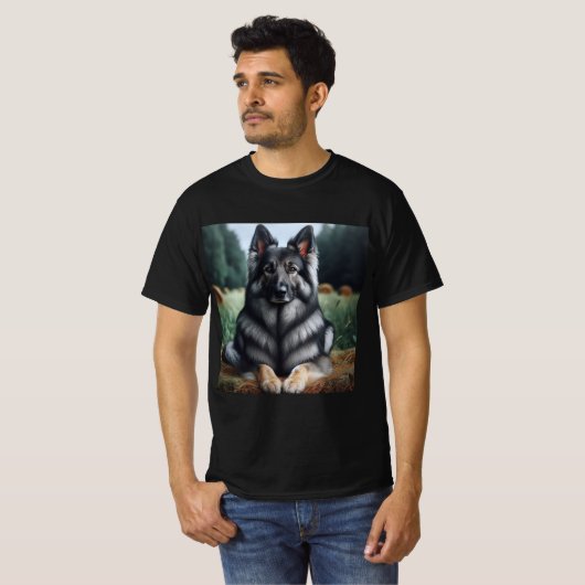 Pastor Alemán Gris de Pelo Largo, Elegancia Canina Tシャツ (正面フル)