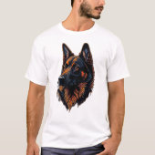 Pastor Alemao Preto Laranja Face Tシャツ (正面)