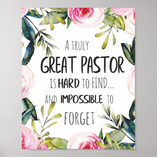 Pastor appreciation Gift Pastor Thank you quote ポスター (正面)