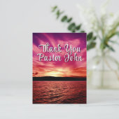 Pastor Appreciation Postcard | Ocean Pink Sunset ポストカード (スタンド正面)