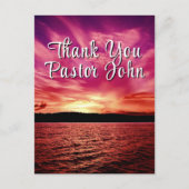 Pastor Appreciation Postcard | Ocean Pink Sunset ポストカード (正面)