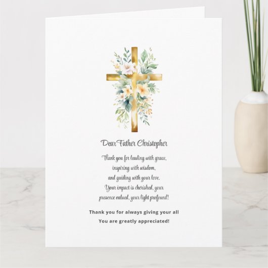 Pastor Appreciation Thank You Card - Floral カード (正面)