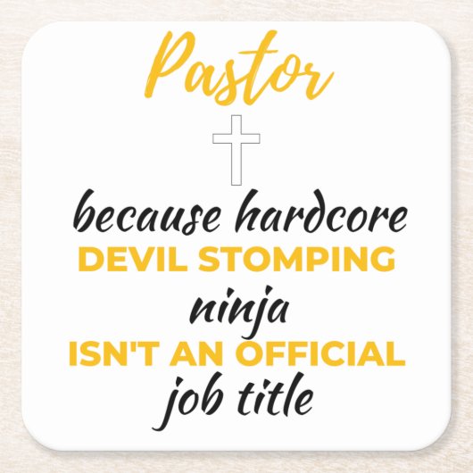 Pastor Because Hardcore Devil Stomping Ninja bl スクエアペーパーコースター (正面)