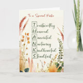 Pastor Clergy Appreciation Day Acrostic Words カード (正面)