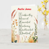 Pastor Clergy Appreciation Day Custom Name Thanks  カード (黄色い花)