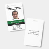 Pastor Custom ID Badge バッジ (正面＆裏面)