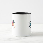 Pastor de Shetland poligonal en amarillo y azul マグカップ (中央)