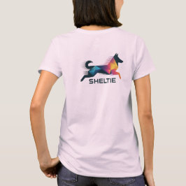 Pastor de shetland poligonal en amarillo y azul tシャツ
