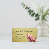 Pastor Deacon Praying Hands Church Religious 名刺 (スタンド正面)