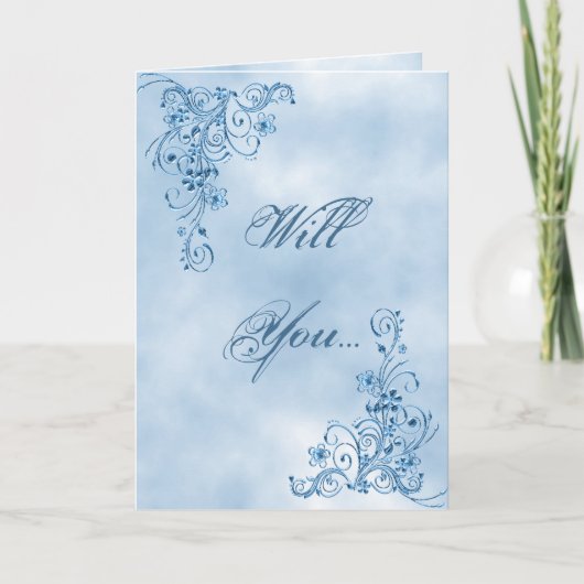 Pastor Greeting Card: Sky Blue Elegance カード (正面)