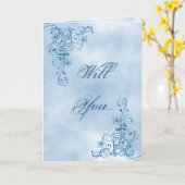 Pastor Greeting Card: Sky Blue Elegance カード (黄色い花)