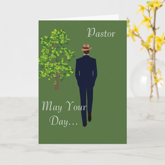 Pastor May your日は次の通り カード (黄色い花)