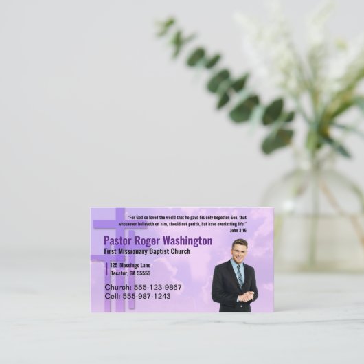 Pastor or Deacon Photo Church名刺 名刺 (スタンド正面)