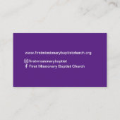 Pastor or Deacon Photo Church名刺 名刺 (裏面)