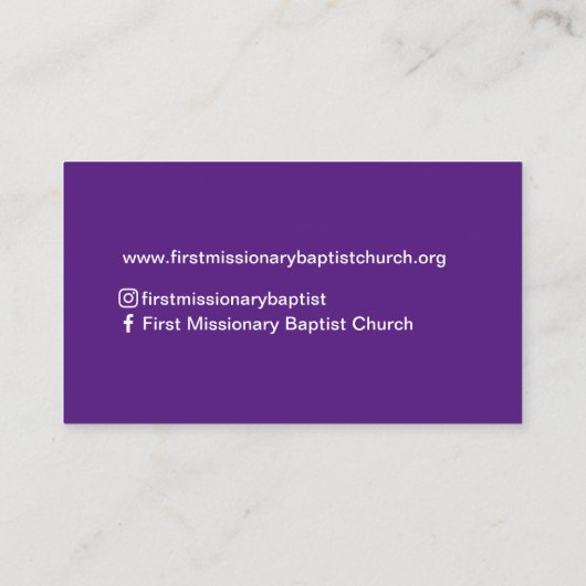 Pastor or Deacon Photo Church名刺 名刺 (裏面)